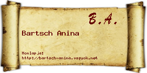 Bartsch Anina névjegykártya